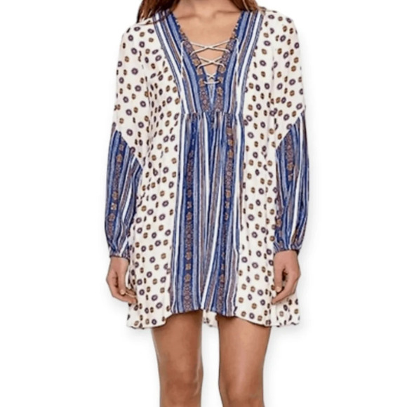 Free People Rain or Shine Long Sleeve Swing Mini Dress XS - Picture 1 of 16